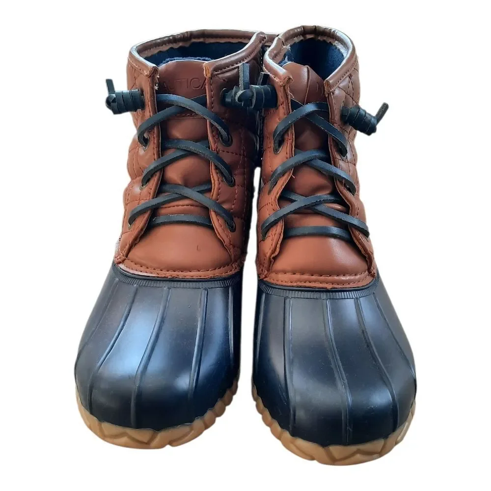 Nautica Quilted Brown and Black Winter Boots